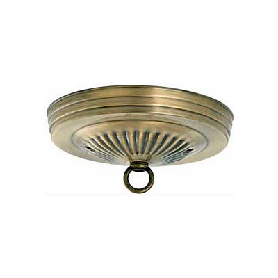 Satco 90-053 Ribbed Canopy Kit - Antique Brass Finish 7/16-in. Center Hole