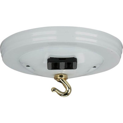 Satco 90-1072 Canopy Kit with Convenience Outlet - White Finish