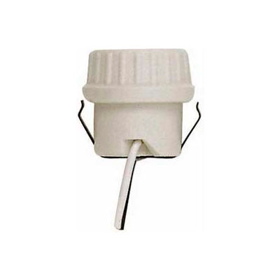 Satco 90-1107 Keyless Unglazed Porcelain Socket w/Double Snap-in Clip