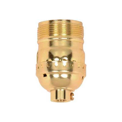 Satco 90-1412 Short Keyless Socket w/Screw Terminal Set Screw and Uno Thread - Brite Gilt