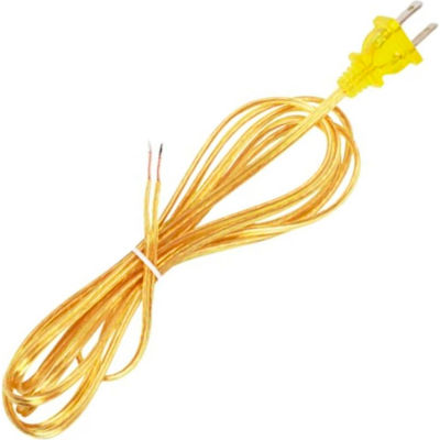 Satco 90-1526 8 Ft. Cord Set, 18/2 SPT-1, Clear Gold