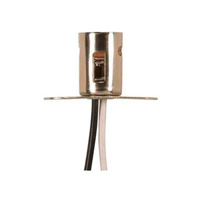 Satco 90-1560 Bayonet Base Double Contact Socket w/ Flat Bracket and 8-in. Leads