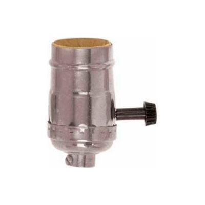 Satco 90-1670 On-Off Turn Knob Socket w/Removable Knob With Set Screw 1/8 IPS - Polished Nickel