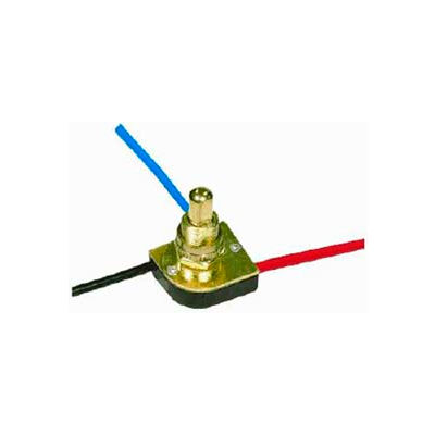 Satco 90-1678 3-Way Metal Push Switch Brass Finish