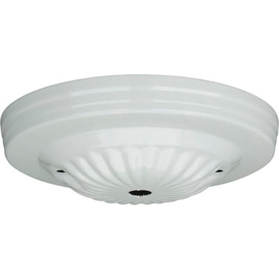 Satco 90-1680 Ribbed Canopy - White Finish 7/16-in. Center Hole