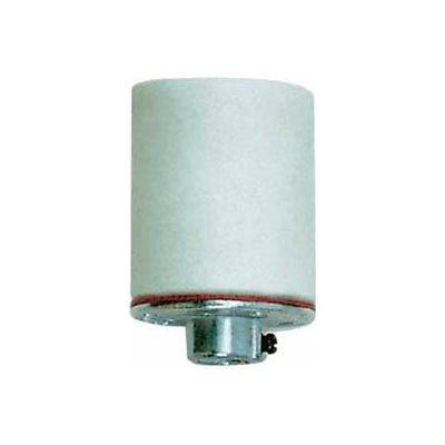 Satco 90-1707 Keyless 3 Terminal Grounded Porcelain Socket w/Metal Cap - 1/4 IPS