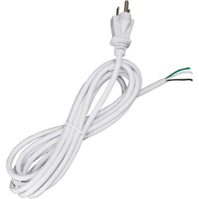 Satco 90-2413 10 Ft. Heavy Duty Cord Set 18/3 SJT -105-#176;C, White