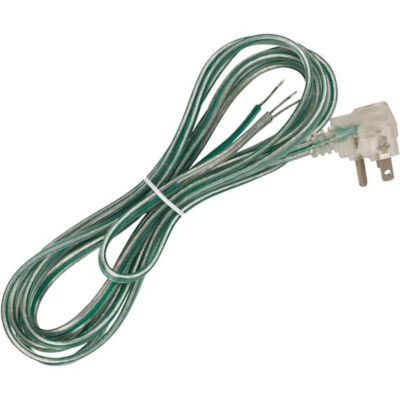 Satco 90-2436 10 Ft. Flat Plug Cord Set 18/3 SPT-2-105-#176;C, Clear Silver