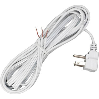 Satco 90-2459 10 Ft. Flat Plug Cord Set 18/3 SPT-2-105-#176;C, White