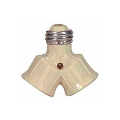 Satco 90-2465 Single to Twin Lampholder Ivory