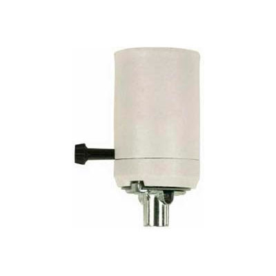 Satco 90-428 Unglazed Porcelain 3-Way Turn Knob Mogul Socket w/Hickey