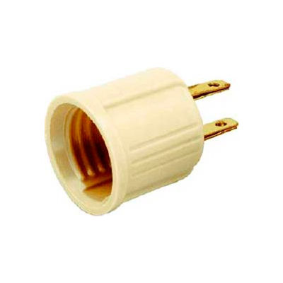 Satco 90-438 Medium Base - Polarized Outlet Socket Adapter Ivory
