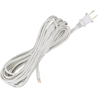 Satco 90-491 15 Ft. Cord Set, 18/2 SPT-2, White