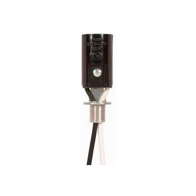 Satco 90-739 Phenolic Candelabra Socket with 6-in. Leads  1-5/8-in. Smooth  1/8 IP Nipple