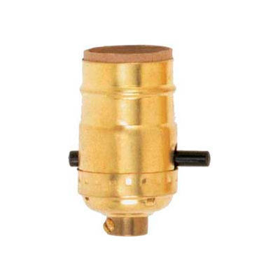 Satco 90-870 On-Off Push Thru Socket With Set Screw - Polished Brass