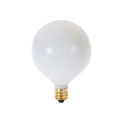 Satco S3832 60g16 1/2/W 60w Incandescent W/ Candelabra Base, 120v, Satin White Bulb - Pkg Qty 25