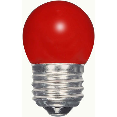 Satco S9165 1.2W LED S11 Night Light Bulb Medium Base Ceramic Red
