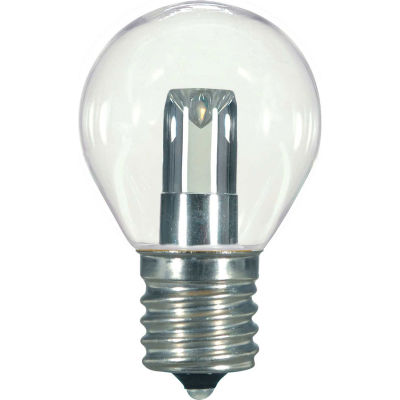 Satco S9167 1.2W LED S11 Night Light Bulb Intermediate Base Clear 2700K
