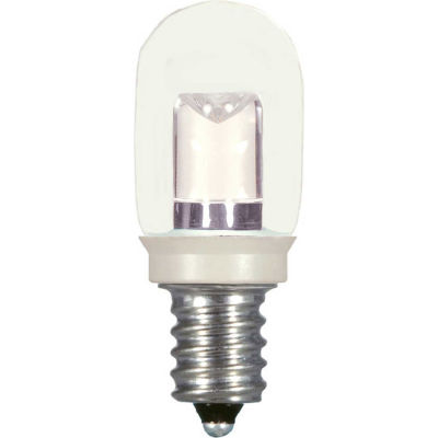 Satco S9177 0.8W LED T6 Indicator Bulb Candelabra Base Clear 2700K