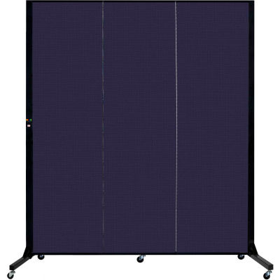 Screenflex 3 Panel Light-Duty Portable Room Divider, 6'5"H x 5'9"L, Fabric Color: Navy