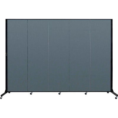 Screenflex 5 Panel Light-Duty Portable Room Divider, 6'5"H x 9'5"L, Fabric Color: Lake