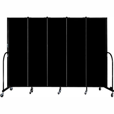 Screenflex Portable Room Divider, Fire Resistant, 6'8"H x 9'5"L, Black