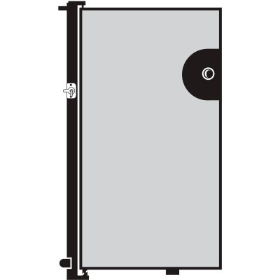 Screenflex 4'H Door - Mounted to End of Room Divider - Vinyl-Granite
