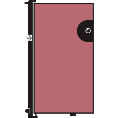Screenflex 4'H Door - Mounted to End of Room Divider - Vinyl-Raspberry Mist