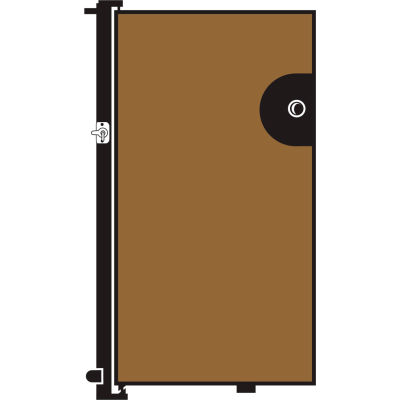 Screenflex 4'H Door - Mounted to End of Room Divider - Vinyl-Sandalwood