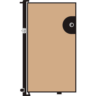 Screenflex 4'H Door - Mounted to End of Room Divider - Vinyl-Hazelnut