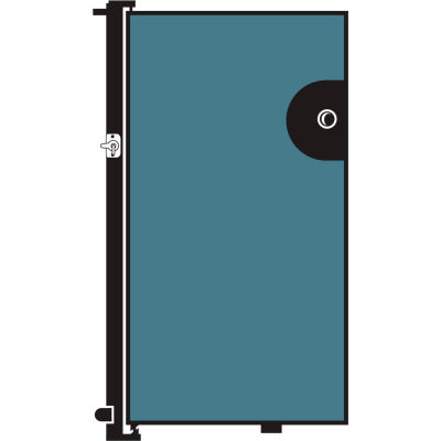 Screenflex 5'H Door - Mounted to End of Room Divider - Vinyl-Blue Tide