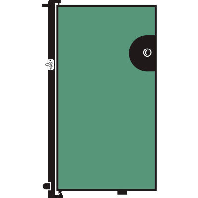 Screenflex 6'H Door - Mounted to End of Room Divider - Sea Green