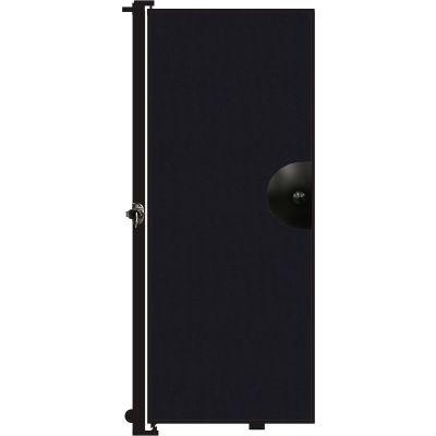Screenflex 6'8"H Door - Mounted to End of Room Divider - Charcoal Black