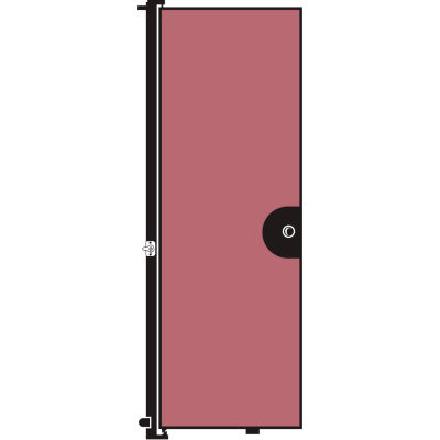 Screenflex 7'4"H Door - Mounted to End of Room Divider - Vinyl-Raspberry Mist
