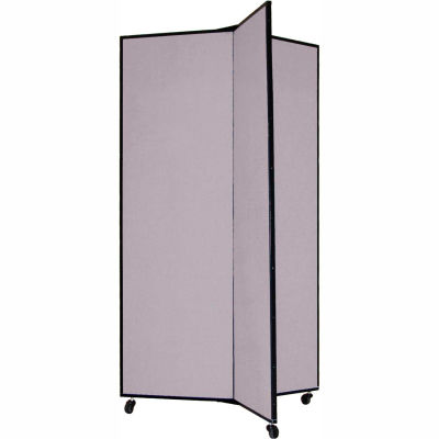 3 Panel Display Tower, 5'9"H, Fabric - Stone