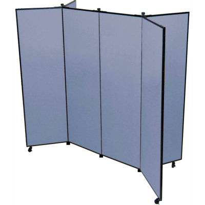 6 Panel Display Tower, 5'9"H, Fabric - Summer Blue