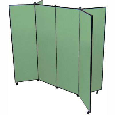 6 Panel Display Tower, 5'9"H, Fabric - Sea Green