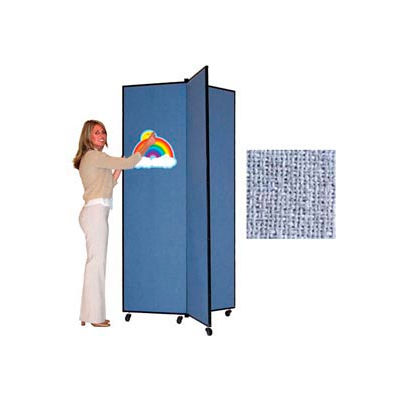 3 Panel Display Tower, 6'5"H, Fabric - Summer Blue