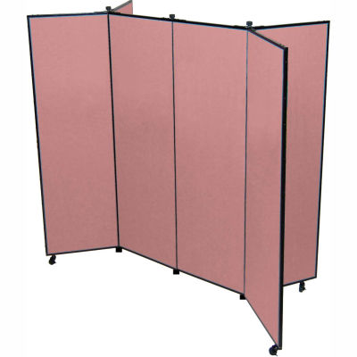 6 Panel Display Tower, 6'5"H, Fabric - Cranberry