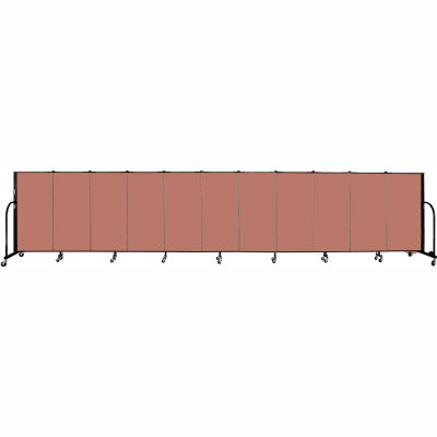 Screenflex 11 Panel Portable Room Divider, 4'H x 20'5"L, Fabric Color: Cranberry