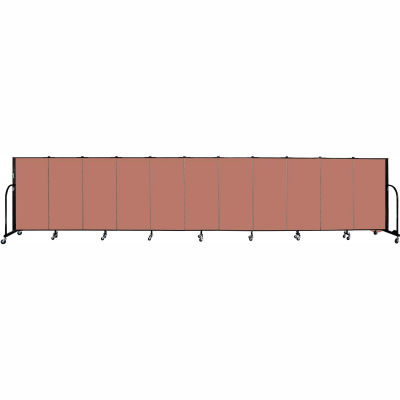 Screenflex 11 Panel Portable Room Divider, 4'H x 20'5"L, Fabric Color: Cranberry