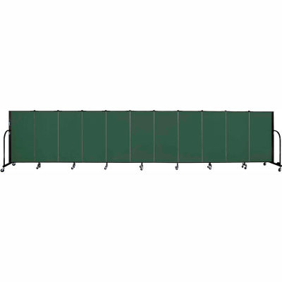 Screenflex 11 Panel Portable Room Divider, 4'H x 20'5"L, Fabric Color: Green