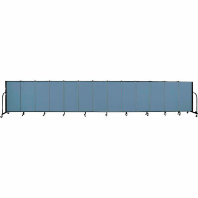 Screenflex 13 Panel Portable Room Divider, 4'H x 24'1"L, Fabric Color: Summer Blue