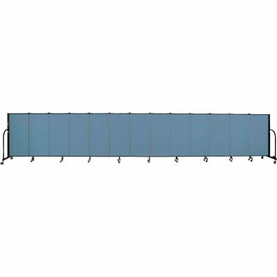Screenflex 13 Panel Portable Room Divider, 4'H x 24'1"W, Fabric Color: Summer Blue