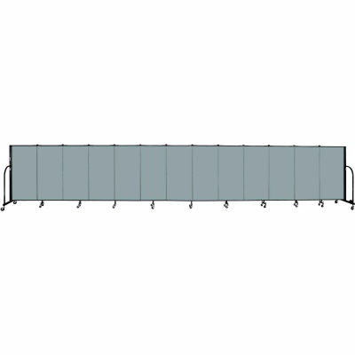 Screenflex 13 Panel Portable Room Divider, 4'H x 24'1"L, Fabric Color: Grey Stone