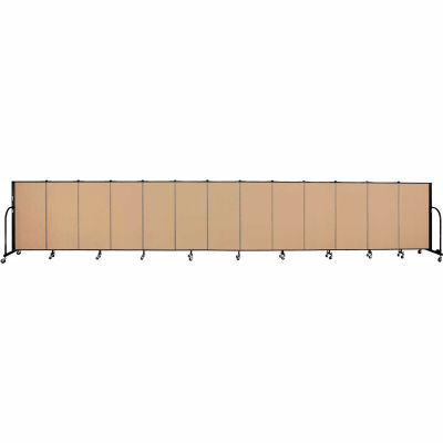 Screenflex 13 Panel Portable Room Divider, 4'H x 24'1"W, Fabric Color: Sand
