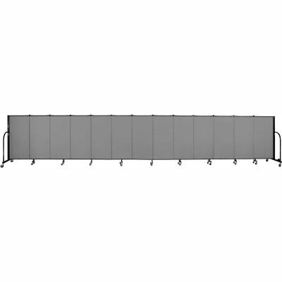 Screenflex 13 Panel Portable Room Divider, 4'H x 24'1"L, Fabric Color: Grey