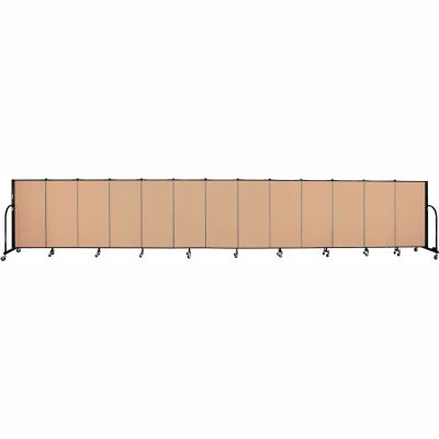Screenflex 13 Panel Portable Room Divider, 4'H x 24'1"L, Fabric Color: Wheat