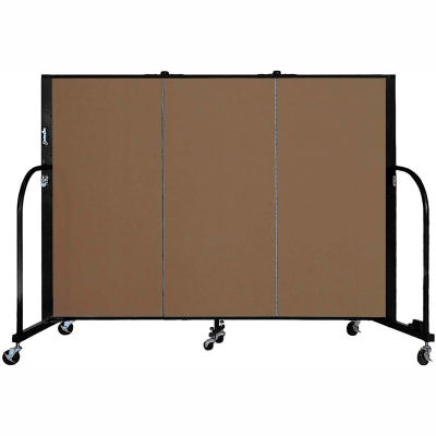 Screenflex 3 Panel Portable Room Divider, 4'H x 5'9"L, Fabric Color: Walnut