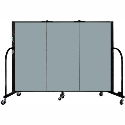 Screenflex 3 Panel Portable Room Divider, 4'H x 5'9"W, Fabric Color: Grey Stone
